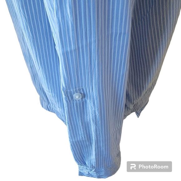 COPY - Jones New York Button Up Top with Front Tie and Roll Tab Sleeves. Size L. - Picture 6 of 12